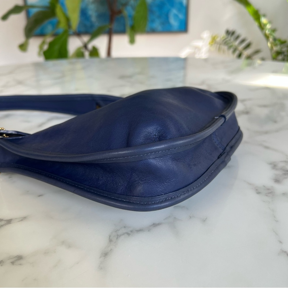 COACH Vintage Ergo Mini Zip 9020 Leather Shoulder Bag 1997 True Blue 90's USA - Picture 8 of 15